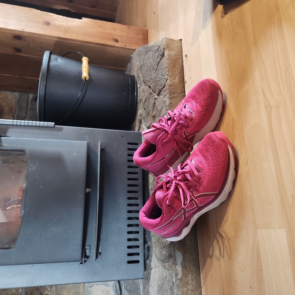 Womens pink asic running sneakers size 9